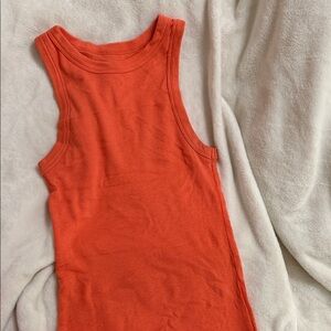a new day Vibrant Orange Ribbed Top